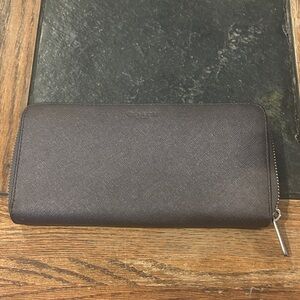 Coach Dark Brown Men's Zip Wallet